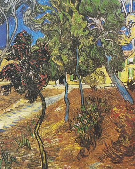 Vincent Van Gogh Trees in the garden of the Hospital Saint-Paul oil painting image